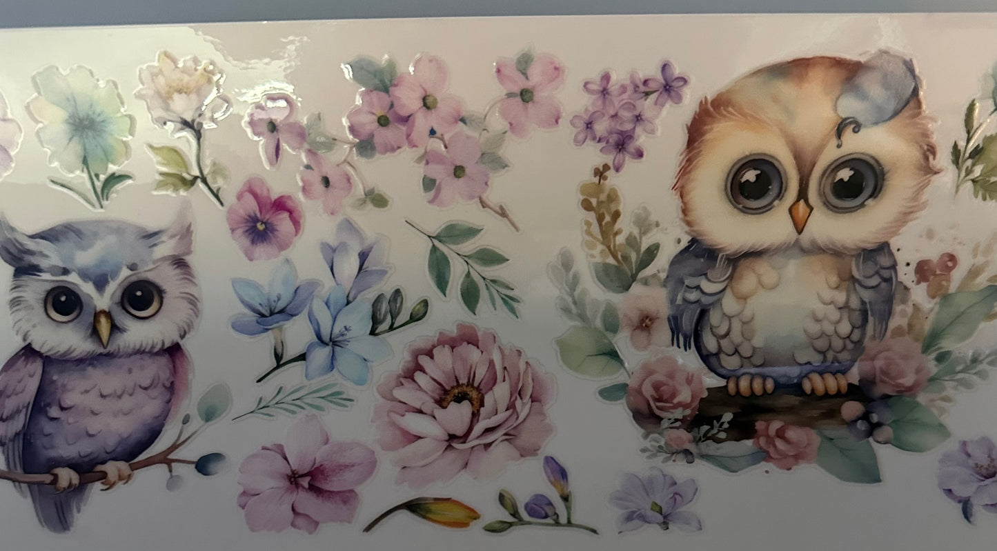 Pastel flower owl